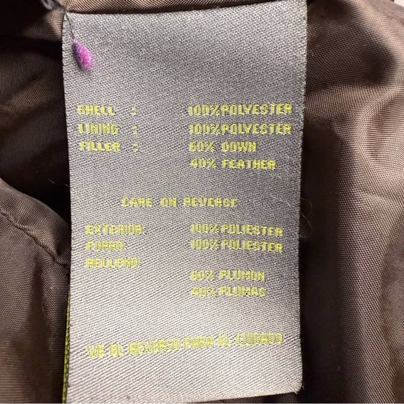 Kenneth Cole Reaction Women's Down Feather Puffer Jacket Brown Size Large GUC - Picture 5 of 6